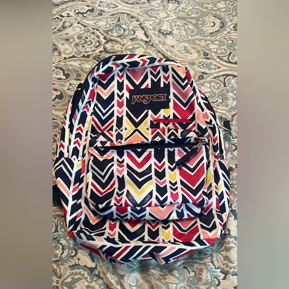 Jansport Red and Yellow Backpack Vibrant Design